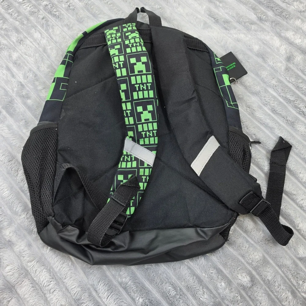 Minecraft Adventure Mode Creeper TNT Backpack Green Black Kids School Bag